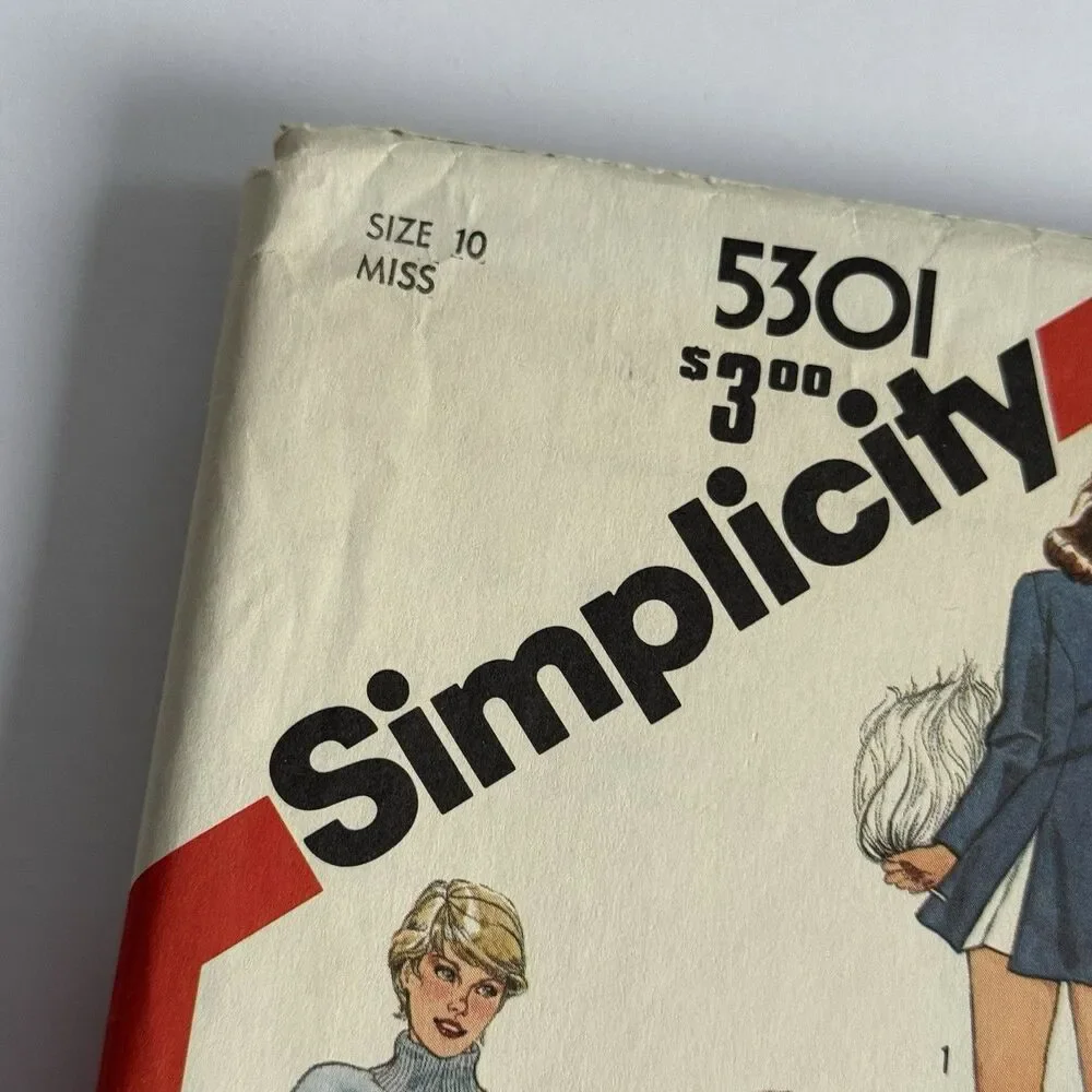 Vtg 80s Simplicity Sewing Pattern 5301 Ice Skater Cheerleader Dress Skirt Sz 10